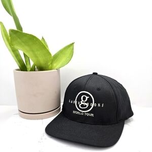 Garth Brooks | World Tour white embroidered logo black  adjustable hat | unisex